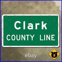 Nevada Clark County Line road sign boundary highway marker 21x12
