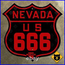 Nevada US route 666 highway marker road sign Las Vegas Sin City 16x15