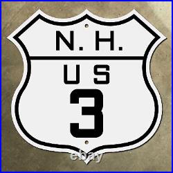 New Hampshire US 3 Franconia Notch highway route marker road sign 1926 37x36
