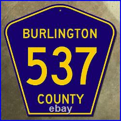 New Jersey Burlington County route 537 highway marker 1959 road sign 18x18