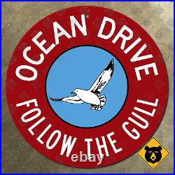New Jersey Ocean Drive highway marker road sign Follow the Gull route shield 12