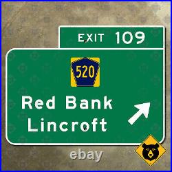 New Jersey parkway exit 109 Red Bank Lincroft route 520 road sign Garden 20x15