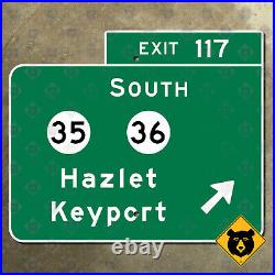New Jersey parkway exit 117 Hazlet Keyport route 35 36 road sign Garden 18x15