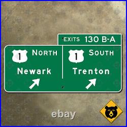 New Jersey parkway exit 130A 130B Trenton Newark highway road sign Garden 24x12