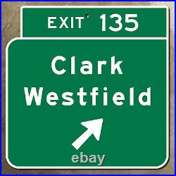 New Jersey parkway exit 135 Clark Westfield road sign Garden 12x12