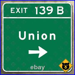 New Jersey parkway exit 139B Union highway road sign garden 12x12