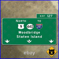 New Jersey state route 440 US 9 parkway exit 127 Woodbridge sign garden 21x12