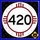 New_Mexico_State_Road_420_zia_highway_route_marker_road_sign_1962_Amistad_16x16_01_pwn