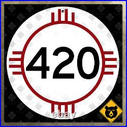 New Mexico State Road 420 zia highway route marker road sign 1962 Amistad 16x16