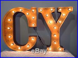 New Rustic Metal Letter B Light Marquee Sign Wall Decoration 24 Vintage
