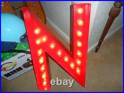 New Rustic Metal Letter N Light Marquee Sign Wall Decoration 24 Vintage