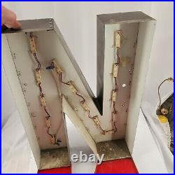 New Rustic Metal Letter N Light Marquee Sign Wall Decoration 24 Vintage READ