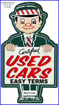 New Vintage Used Car Metal Sign Mancave Garage Sign 23 x 13