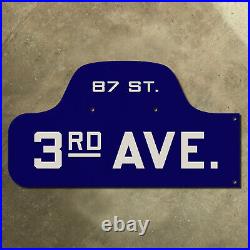 New York Brooklyn 3rd avenue 87th street humpback road sign TWO SIDED 22x12