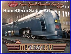 New York Central Railroad Mercury 1934 Metal Sign Vintage Style Train Room Art New York Central Railroad Mercury 1934 Metal Sign Vintage Style Train Room Art