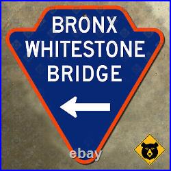 New York City Bronx Whitestone Bridge marker highway 1965 road sign 16x16