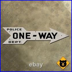 New York City ONE WAY road street sign cutout arrow 1920s police dept. 36x9
