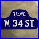 New_York_City_West_34th_street_7th_av_miracle_humpback_road_sign_TWO_SIDED_22x12_01_hffw