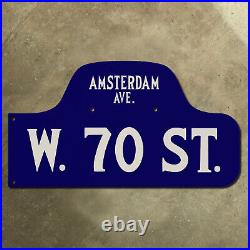 New York City West 70th street Amsterdam ave humpback road sign TWO SIDED 22x12