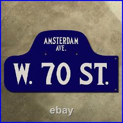 New York City West 70th street Amsterdam ave humpback road sign TWO SIDED 22x12