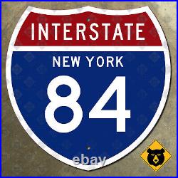 New York Interstate 84 highway route sign 1957 Newburgh Fishkill Brewster 12x12