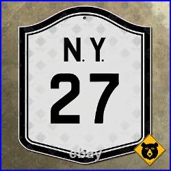New York State Route 27 highway road sign Brooklyn Queens Hamptons 1926 19x15