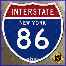 New York interstate 86 route marker sign 1957 Southern Tier Expressway 18x18