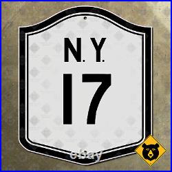 New York state route 17 highway marker road sign 1951 Olean Binghamton 19x15