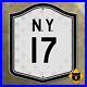 New_York_state_route_17_highway_marker_road_sign_1951_Olean_Binghamton_19x15_01_ur