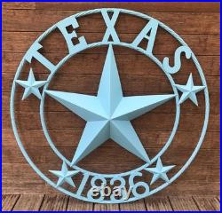 Nightclawing 40 TEXAS 1836 Barn Star Metal Wall Sign Art, Twisted Rope Ring