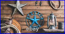 Nightclawing 40 TEXAS 1836 Barn Star Metal Wall Sign Art, Twisted Rope Ring