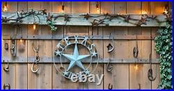 Nightclawing 40 TEXAS 1836 Barn Star Metal Wall Sign Art, Twisted Rope Ring