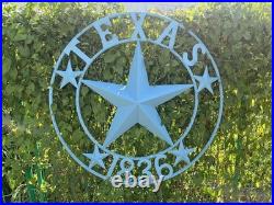 Nightclawing 40 TEXAS 1836 Barn Star Metal Wall Sign Art, Twisted Rope Ring