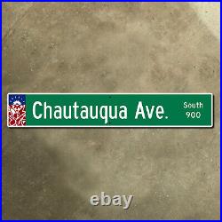 Norman Oklahoma Chautauqua Street blade road sign university 30x5