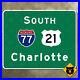 North_Carolina_Charlotte_Interstate_77_US_21_road_highway_freeway_sign_30x24_01_cad