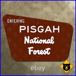North Carolina Entering Pisgah National Forest highway road sign Asheville 21x14