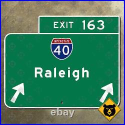North Carolina Raleigh exit 163 highway road sign sign Interstate 40 85 20x16
