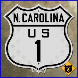 North Carolina US 1 Raleigh Cary route highway marker road sign 1926 12x12 North Carolina US 1 Raleigh Cary route highway marker road sign 1926 12x12