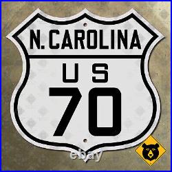 North Carolina US route 70 road sign Asheville Durham Raleigh Outer Banks 24x24