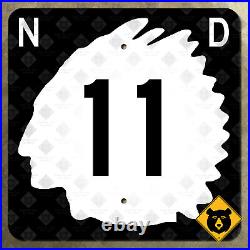 North Dakota route 11 highway marker road sign shield 1961 chief 16x16