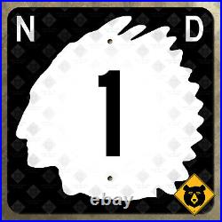 North Dakota state route 1 Langdon Lakota highway road sign marker 12x12