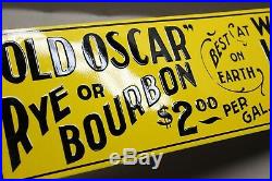 Nos Vintage Kennedy Old Oscar Rye Bournon Springfield Ohio Embossed Metal Sign