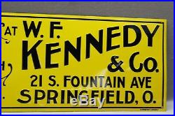 Nos Vintage Kennedy Old Oscar Rye Bournon Springfield Ohio Embossed Metal Sign