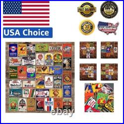 Nostalgic 35-Piece Vintage Metal Sign Collection 8x12 Inch, Retro Wall Art