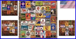 Nostalgic 35-Piece Vintage Metal Sign Collection 8x12 Inch, Retro Wall Art