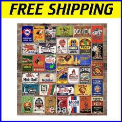 Nostalgic 35-Piece Vintage Tin Signs Set Perfect for Kitchen & Bar Decor