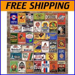 Nostalgic 8x12 Inch Vintage Gas & Oil Signs for Stylish Bar & Kitchen Walls