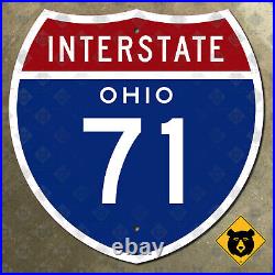 Ohio Interstate 71 highway route sign 1957 Cincinnati Columbus Cleveland 12x12