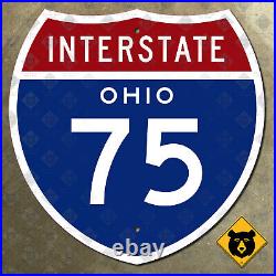 Ohio Interstate 75 highway route sign 1957 Cincinnati Dayton Toledo 24x24