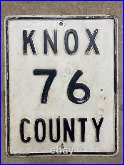 Ohio Knox County highway 76 road sign 1950s route shield embossed 12x15 HDOS